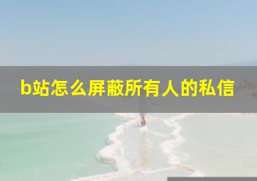 b站怎么屏蔽所有人的私信