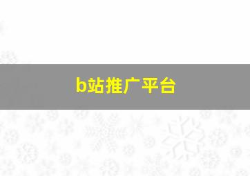 b站推广平台