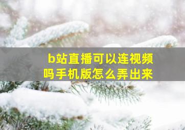 b站直播可以连视频吗手机版怎么弄出来