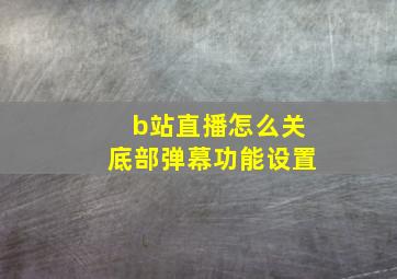 b站直播怎么关底部弹幕功能设置