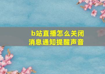 b站直播怎么关闭消息通知提醒声音