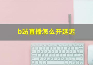 b站直播怎么开延迟