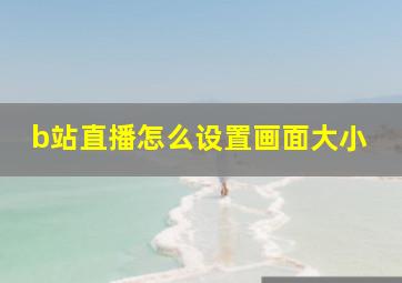 b站直播怎么设置画面大小