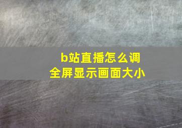 b站直播怎么调全屏显示画面大小