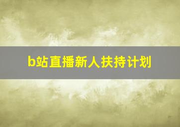 b站直播新人扶持计划