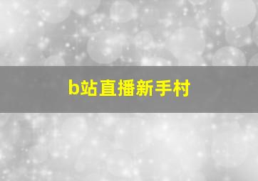 b站直播新手村