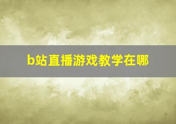 b站直播游戏教学在哪