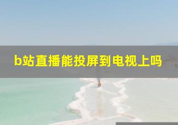 b站直播能投屏到电视上吗