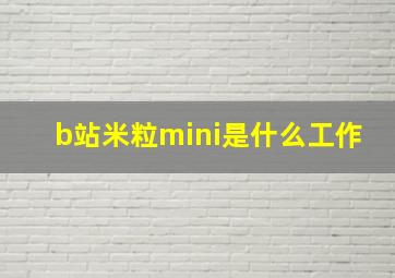 b站米粒mini是什么工作