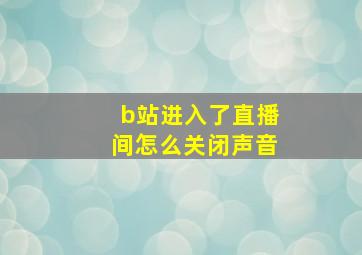 b站进入了直播间怎么关闭声音