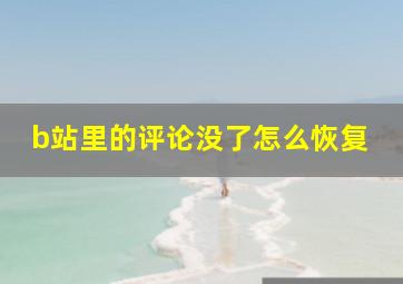 b站里的评论没了怎么恢复