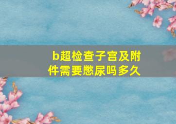 b超检查子宫及附件需要憋尿吗多久