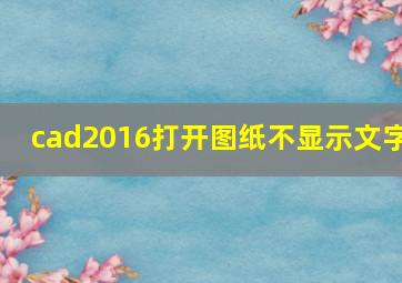 cad2016打开图纸不显示文字