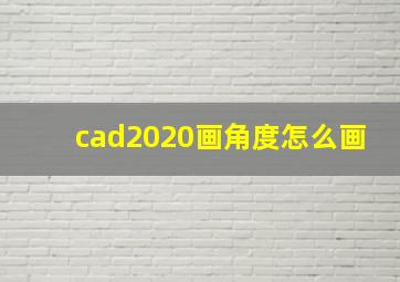 cad2020画角度怎么画