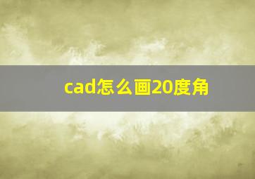 cad怎么画20度角