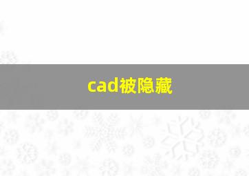 cad被隐藏