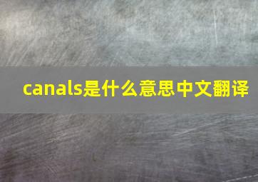 canals是什么意思中文翻译