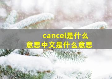 cancel是什么意思中文是什么意思