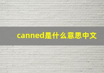 canned是什么意思中文