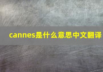 cannes是什么意思中文翻译