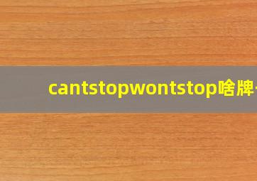 cantstopwontstop啥牌子