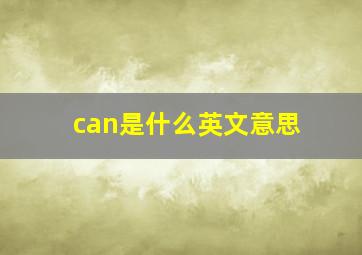 can是什么英文意思