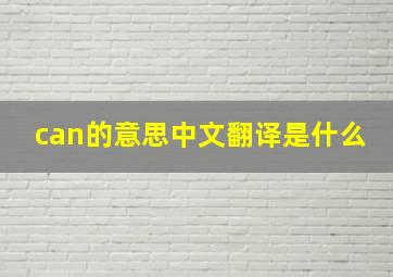 can的意思中文翻译是什么