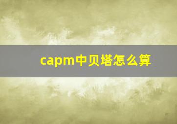 capm中贝塔怎么算