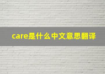 care是什么中文意思翻译