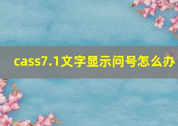 cass7.1文字显示问号怎么办