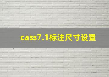 cass7.1标注尺寸设置