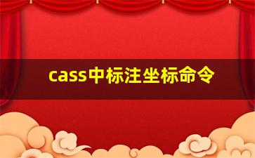 cass中标注坐标命令