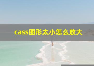 cass图形太小怎么放大