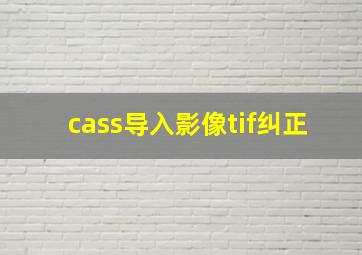 cass导入影像tif纠正