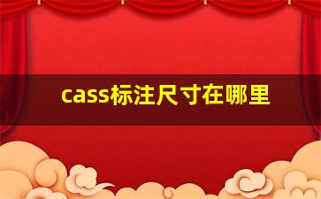 cass标注尺寸在哪里