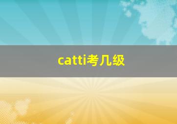 catti考几级