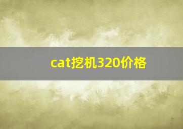 cat挖机320价格