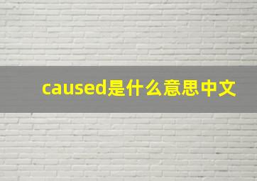 caused是什么意思中文