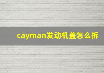 cayman发动机盖怎么拆