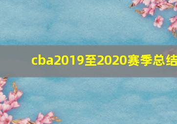 cba2019至2020赛季总结