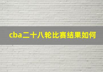 cba二十八轮比赛结果如何