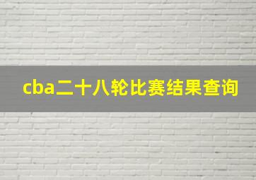 cba二十八轮比赛结果查询