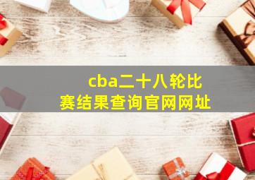 cba二十八轮比赛结果查询官网网址