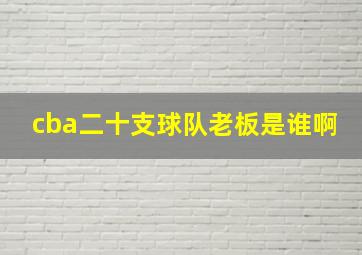 cba二十支球队老板是谁啊