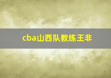 cba山西队教练王非