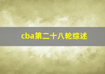 cba第二十八轮综述