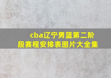 cba辽宁男篮第二阶段赛程安排表图片大全集