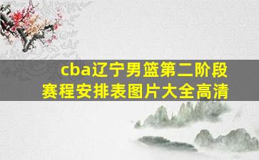 cba辽宁男篮第二阶段赛程安排表图片大全高清