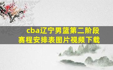 cba辽宁男篮第二阶段赛程安排表图片视频下载