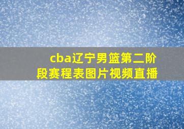 cba辽宁男篮第二阶段赛程表图片视频直播